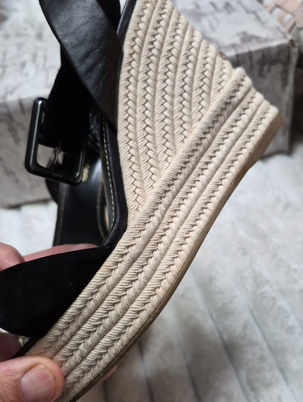 Sergio Rossi Italy Leather Espadrille Wedge Sandals Women's Sz 7 Eu 37 $975